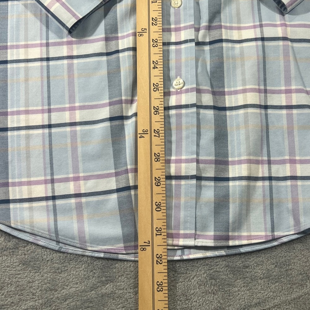 Brooks Brothers Regent Non-Iron Shirt Mens XL Blue Purple Plaid Supima Cotton - Picture 5 of 9